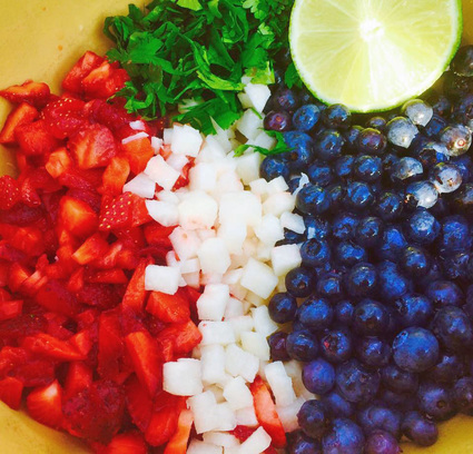 Red, White and Blue Salsa Recipe with Rose City Pepperheads Jelly